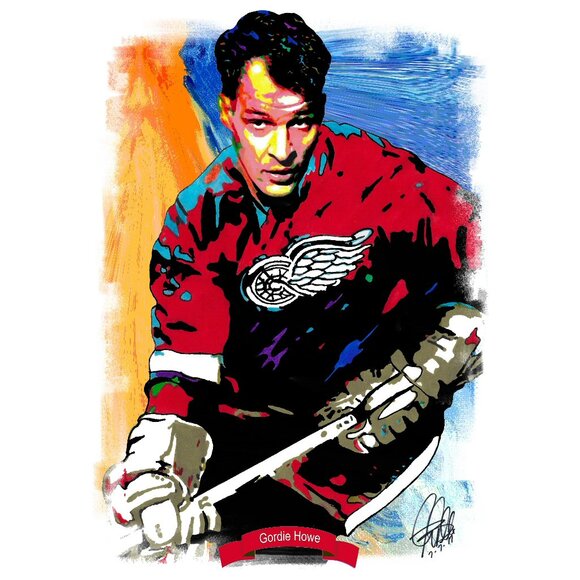 Gordie Howe Detroit Red Wings Hockey Sports Print Poster Wall Art 18x24 - Picture 1 of 5